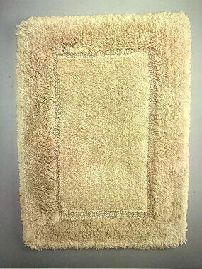 Simply Vera Beige Plush Bath Rug, Vera Wang Non Slip Cotton Bath Mat 17" X 24"